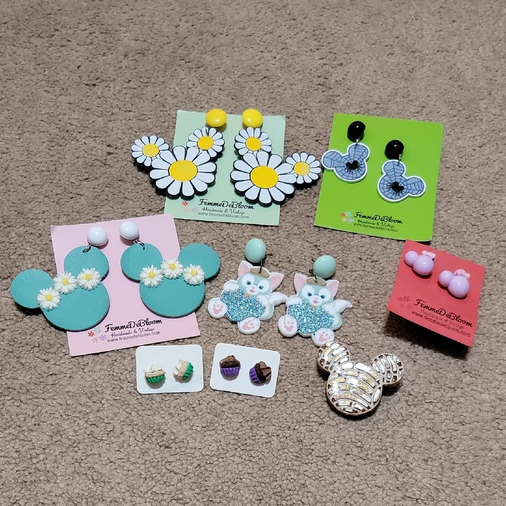 Colorful Disney Earrings Lot